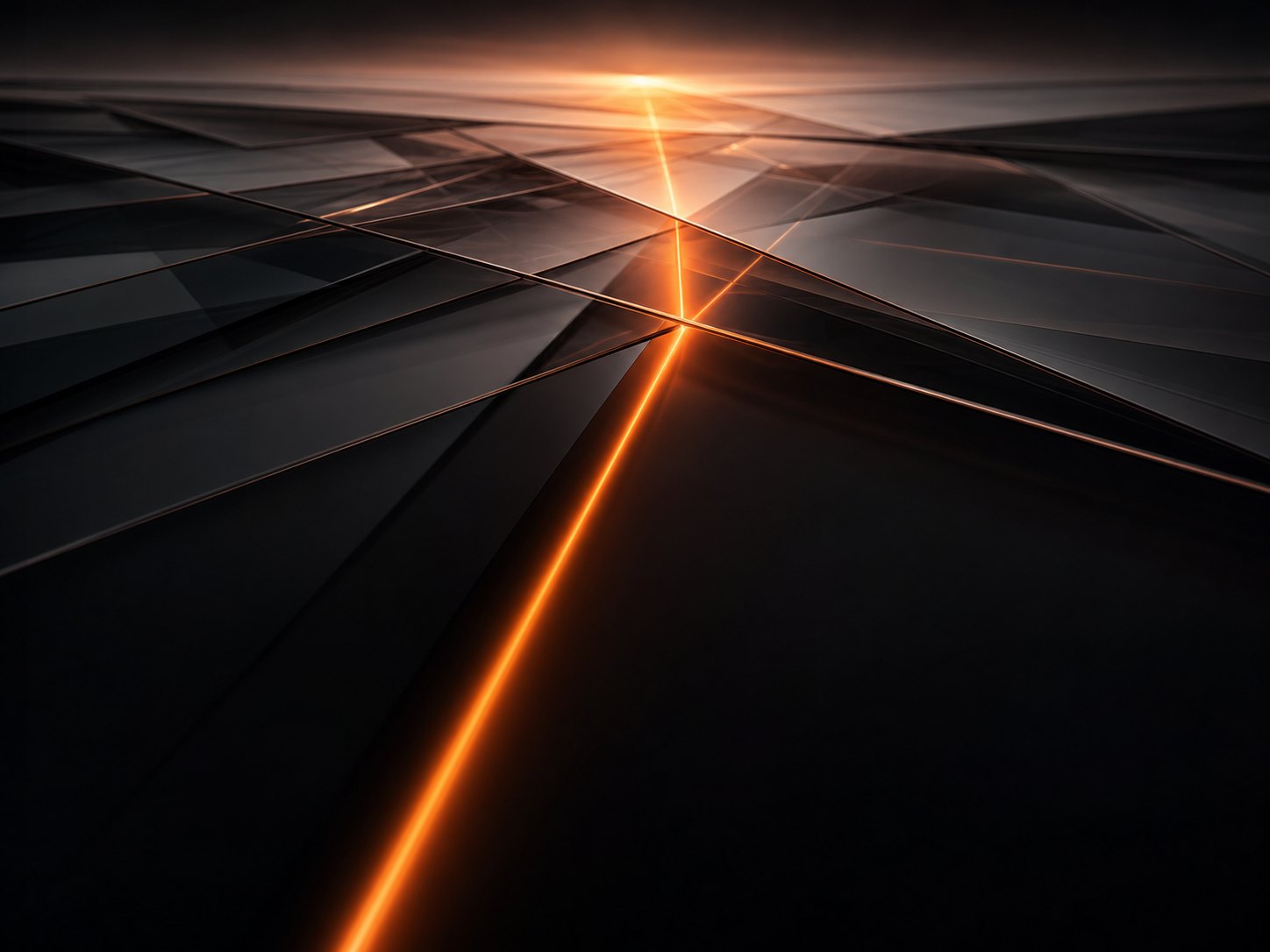 Lichtlinie, die auf ein klares Ziel zuläuft